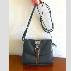 Brighton organizer Black leather & croc